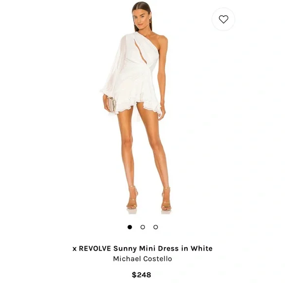 Michael Costello x Revolve Sunny Mini Dress White NWT - Picture 4 of 10